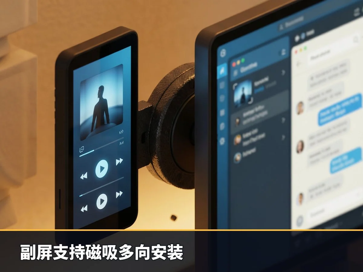 副屏支持磁吸多向安装