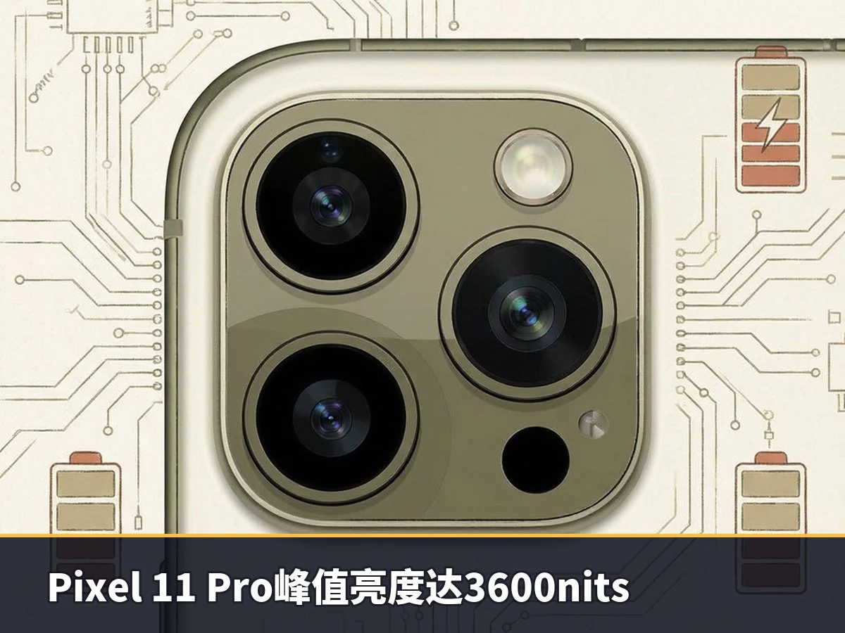 Pixel 11 Pro峰值亮度达3600nits