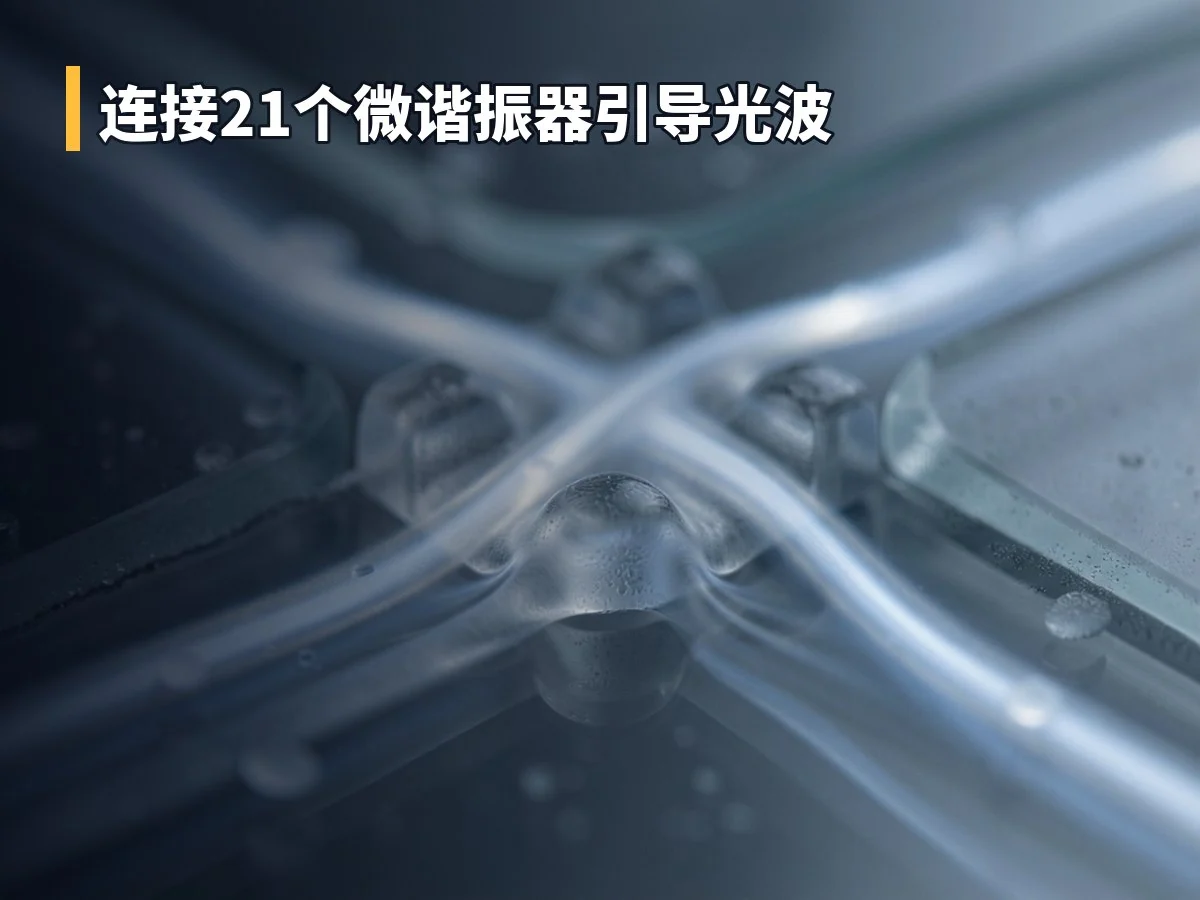 连接21个微谐振器引导光波