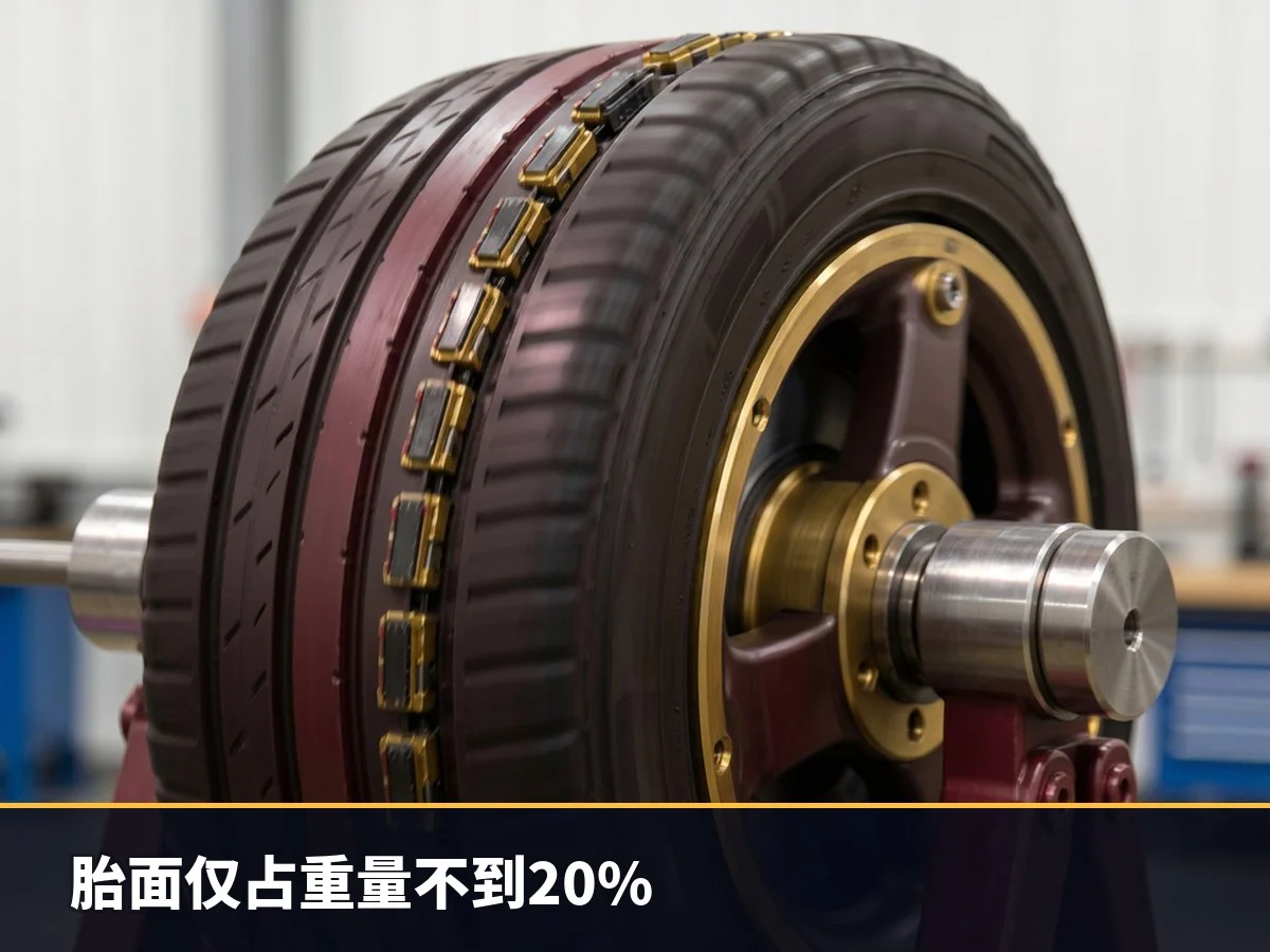 胎面仅占重量不到20%