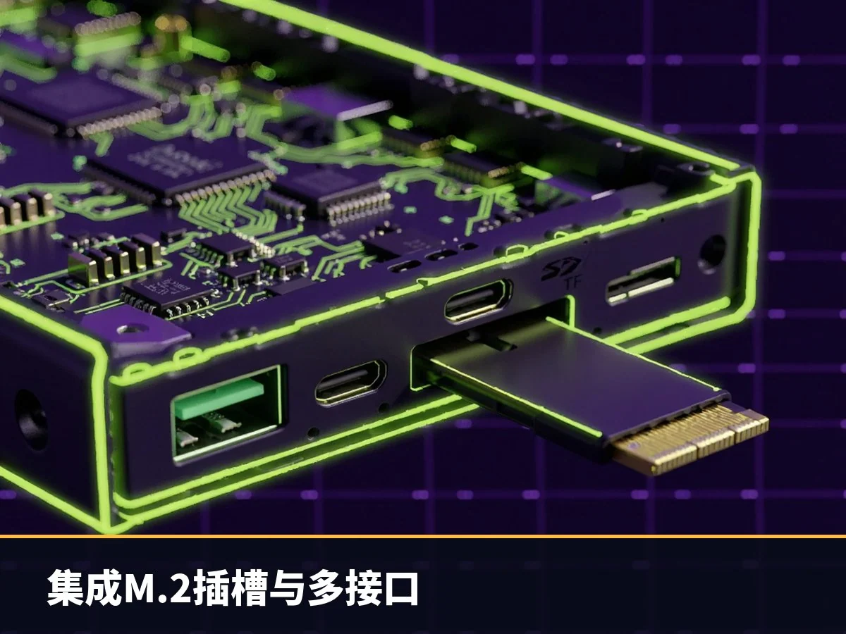 集成M.2插槽与多接口