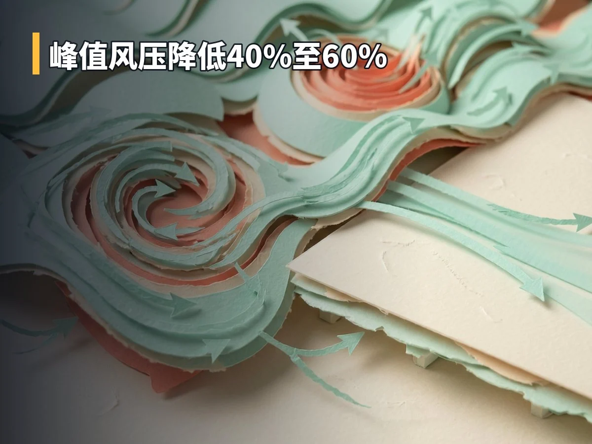 峰值风压降低40%至60%