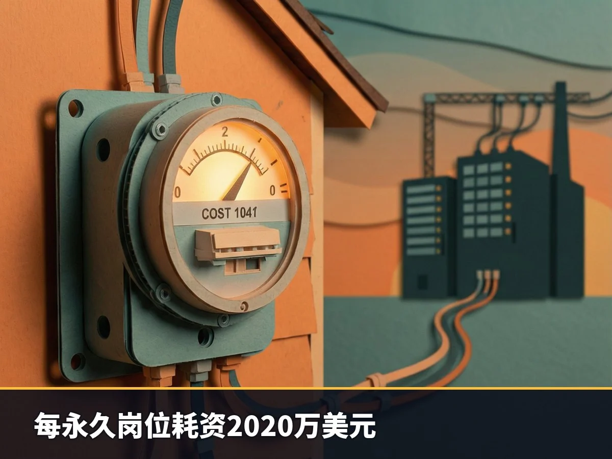每永久岗位耗资2020万美元