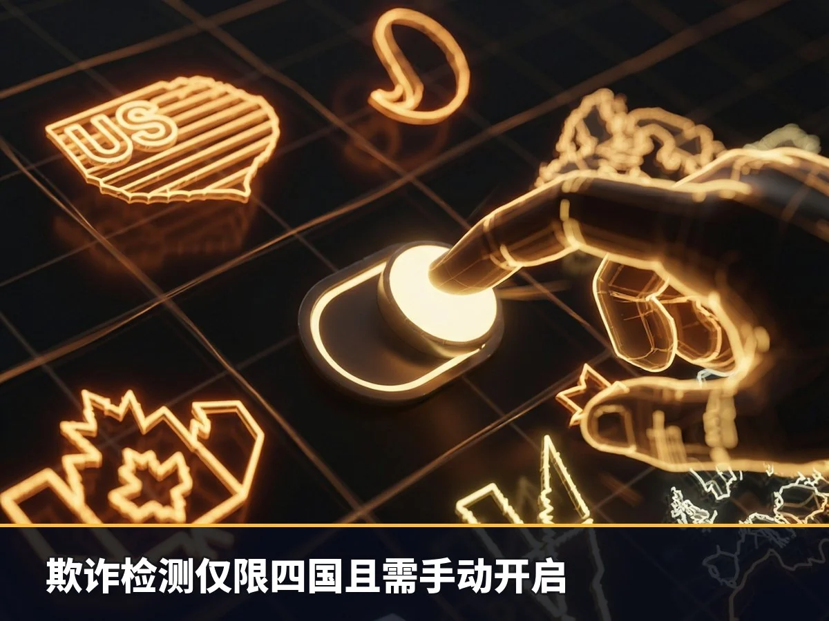 欺诈检测仅限四国且需手动开启