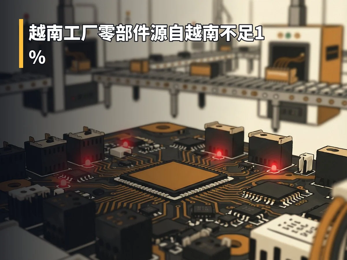 越南工厂零部件源自越南不足1%