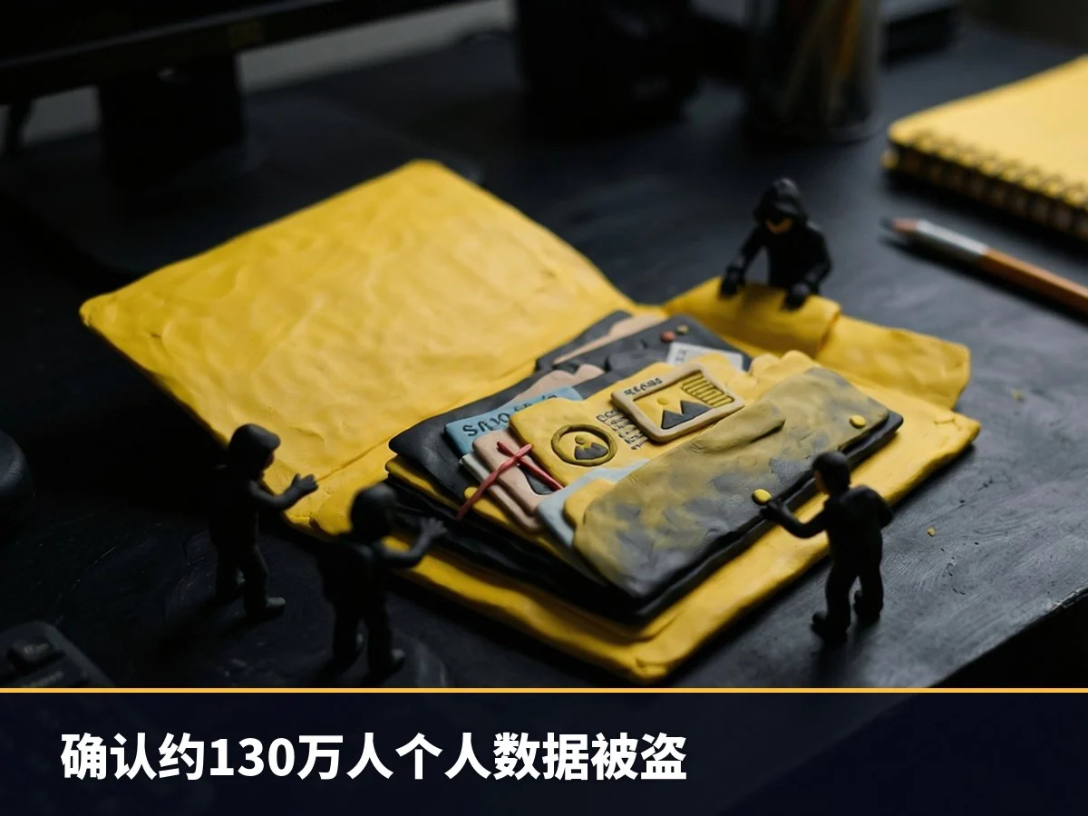 确认约130万人个人数据被盗