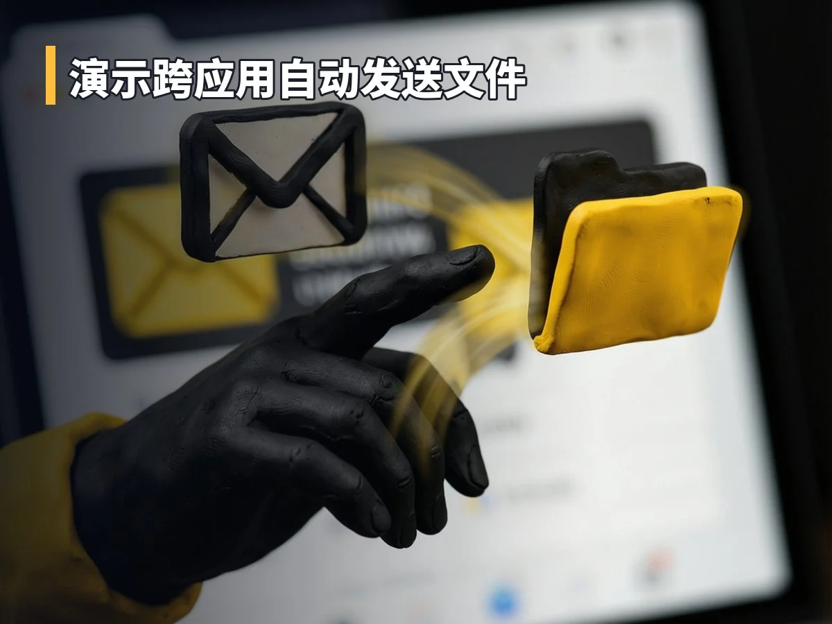 演示跨应用自动发送文件