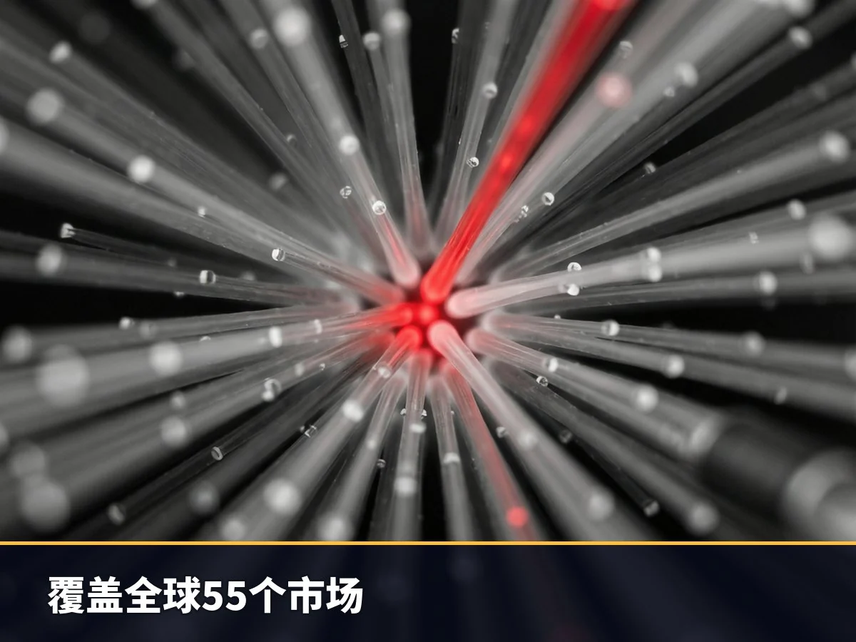 覆盖全球55个市场