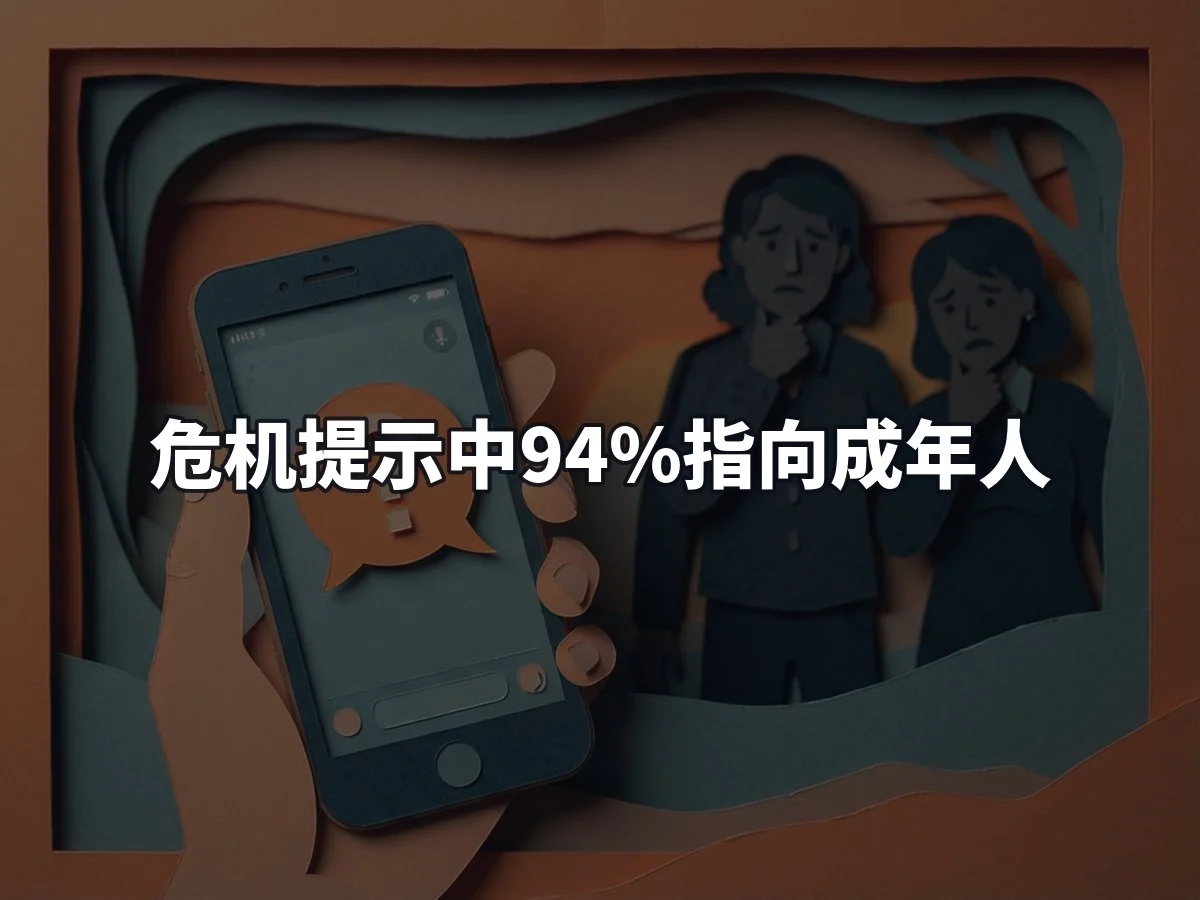 危机提示中94%指向成年人