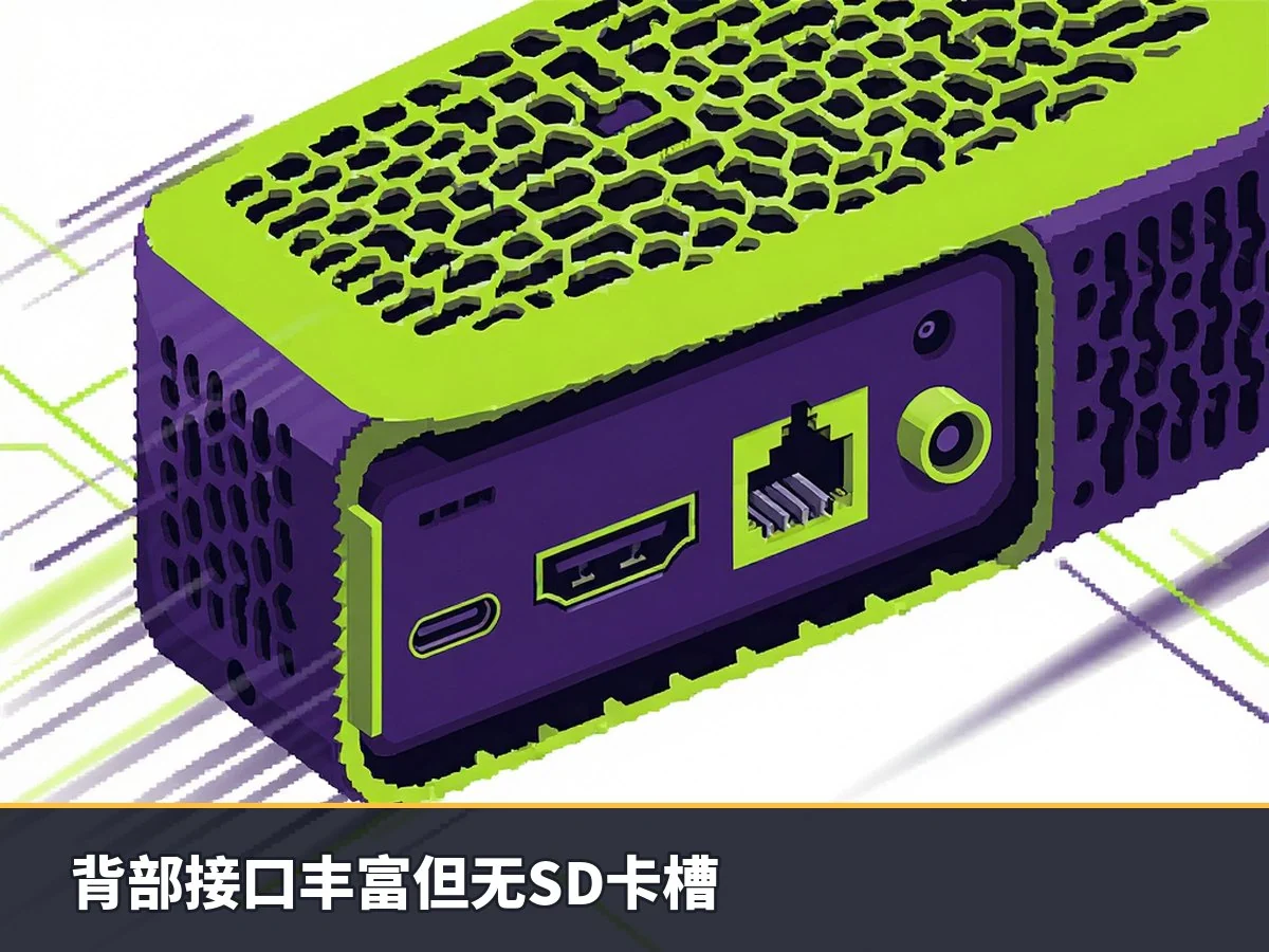 背部接口丰富但无SD卡槽