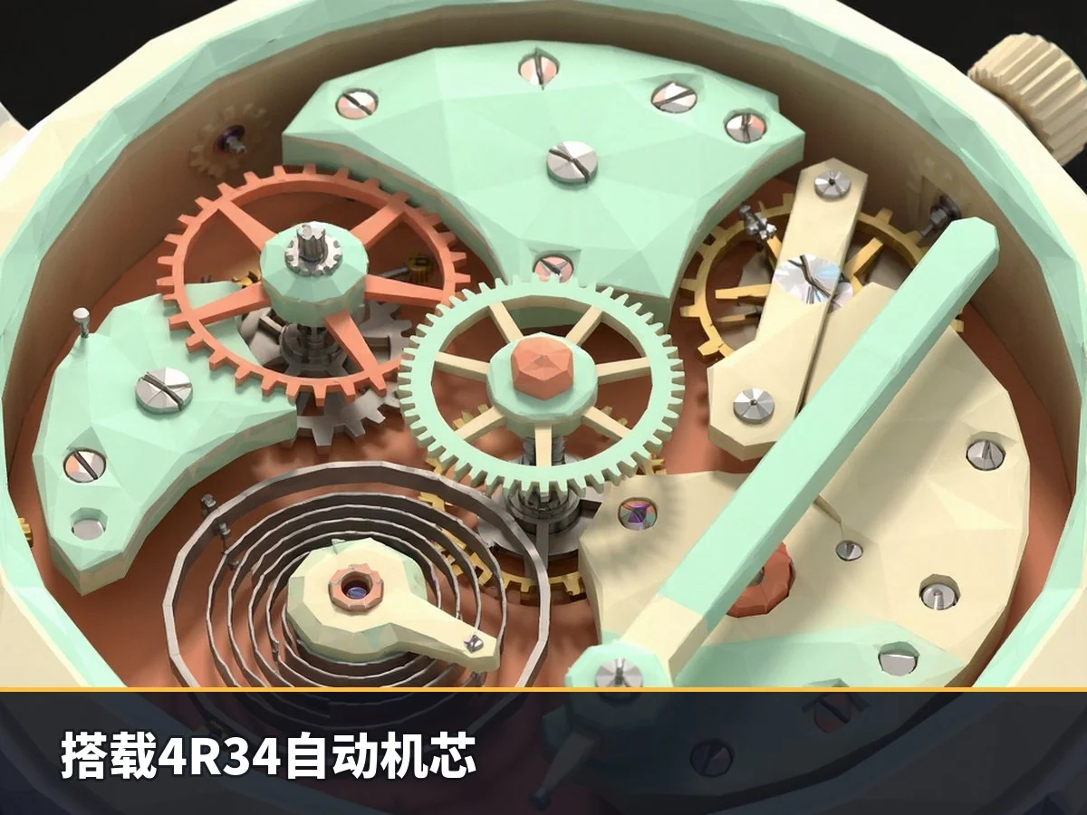 搭载4R34自动机芯