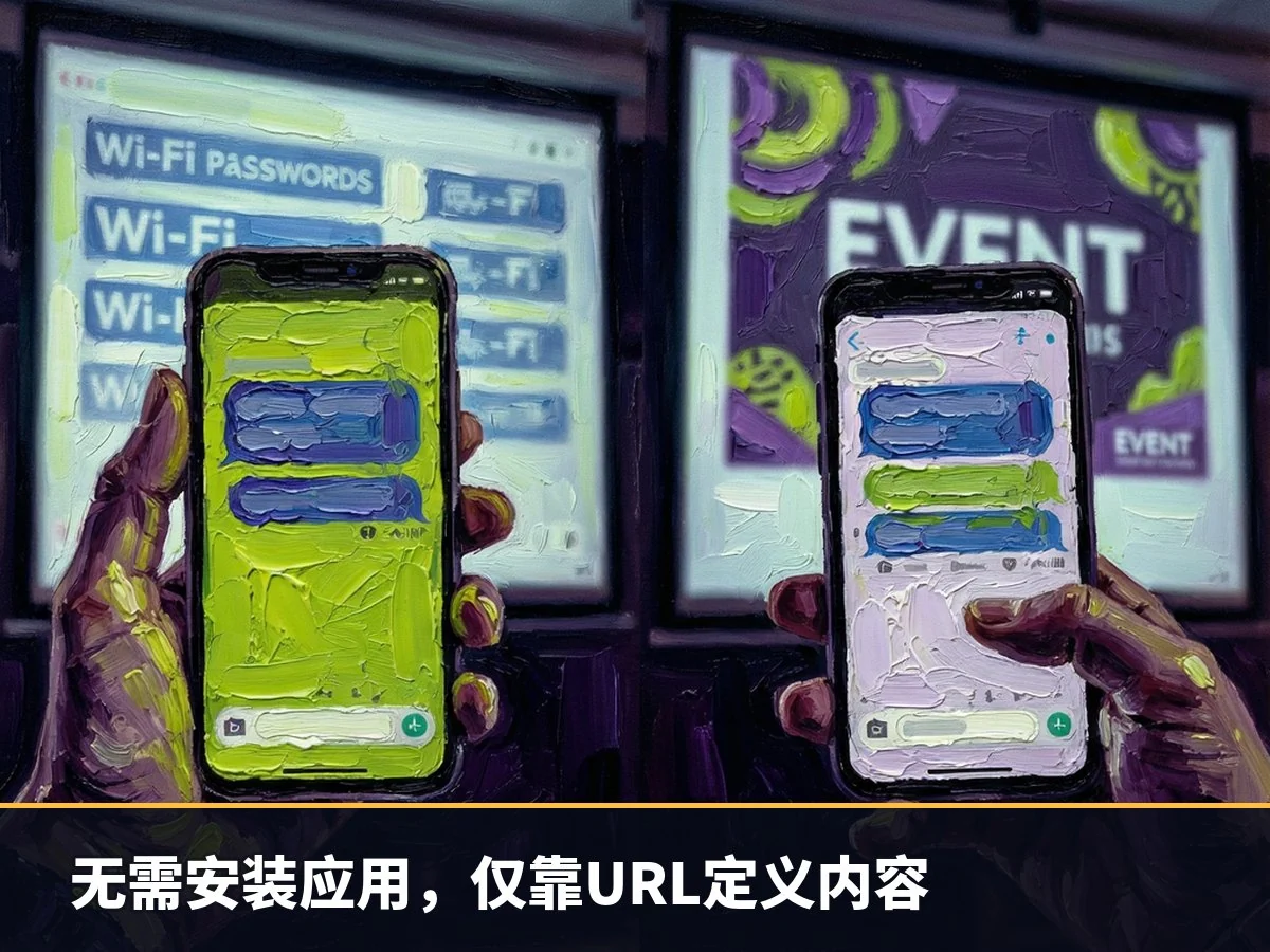 无需安装应用，仅靠URL定义内容