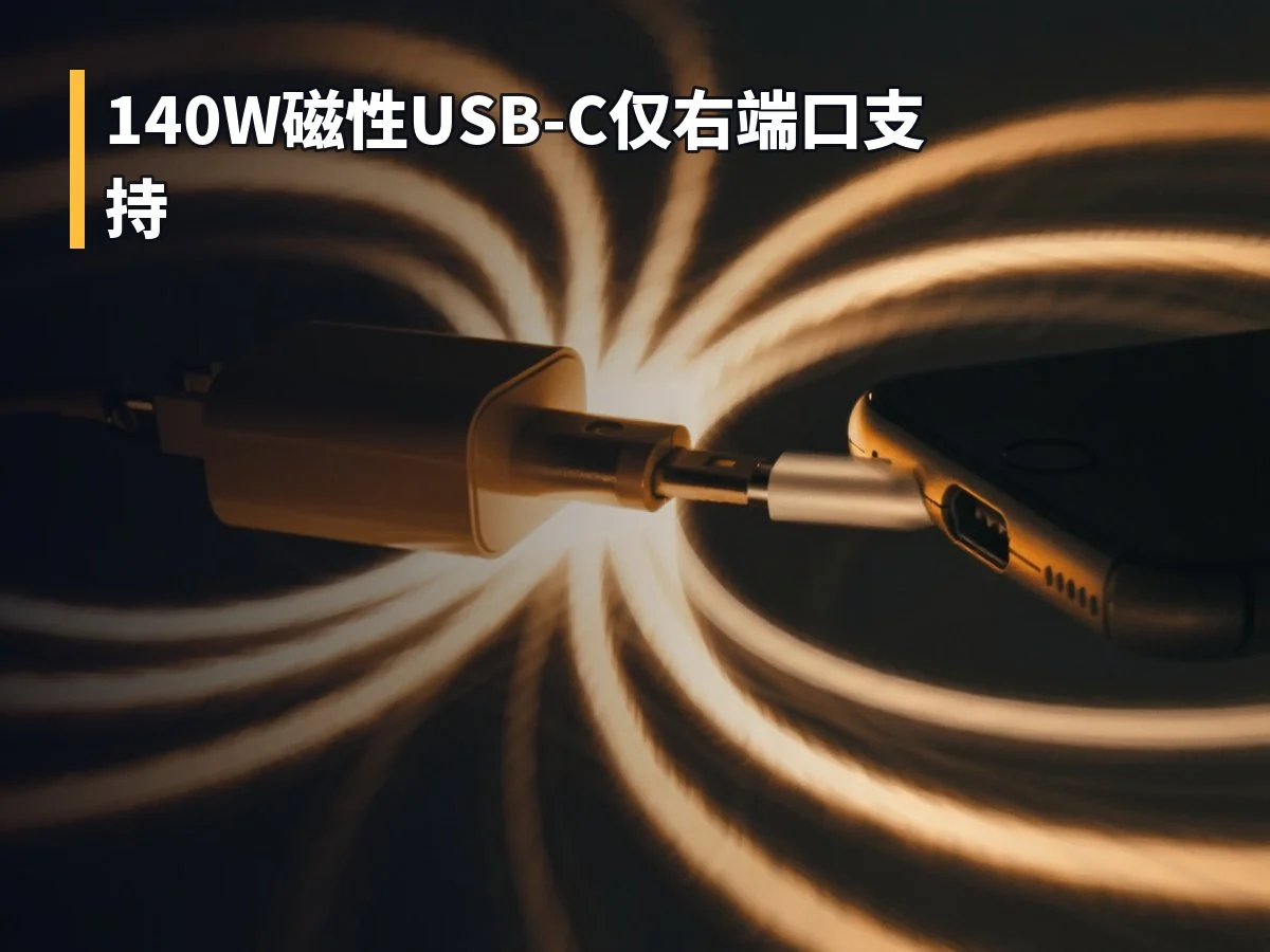 140W磁性USB-C仅右端口支持