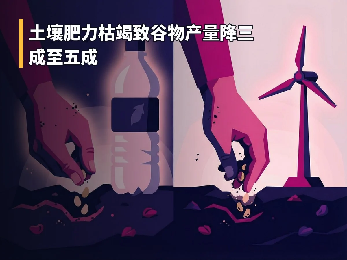 土壤肥力枯竭致谷物产量降三成至五成