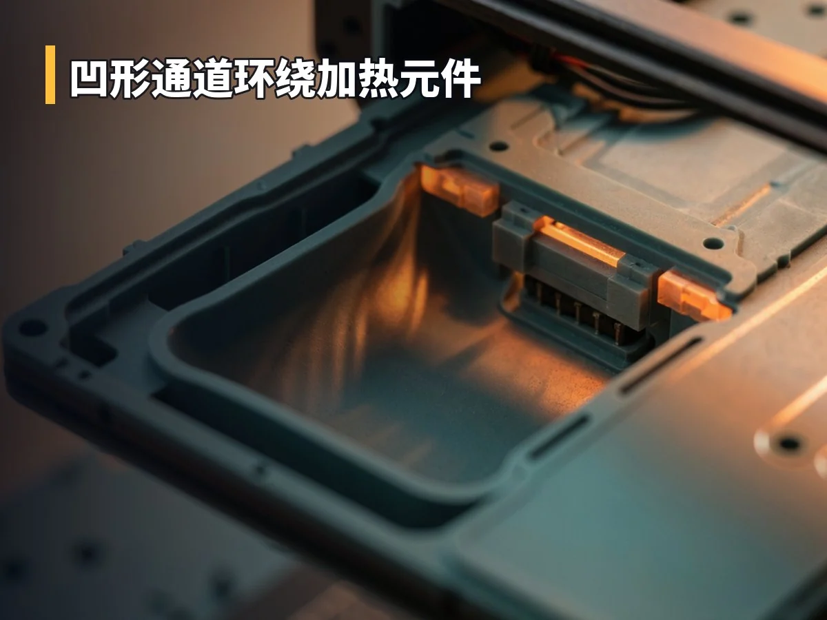 凹形通道环绕加热元件