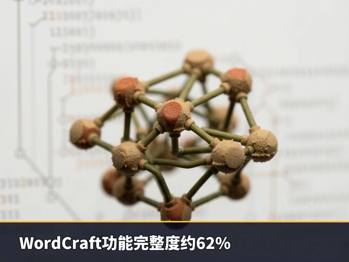 WordCraft功能完整度约62%