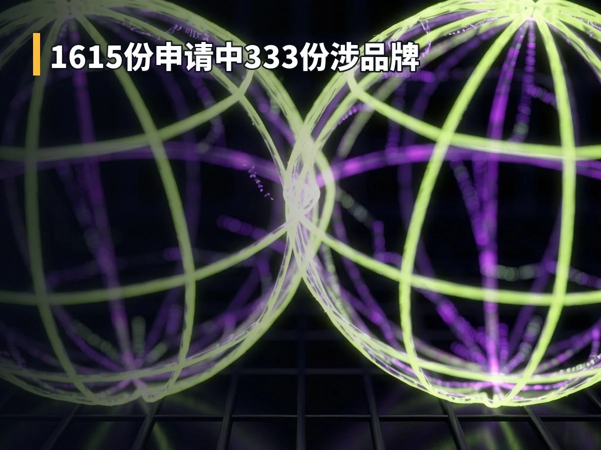 1615份申请中333份涉品牌