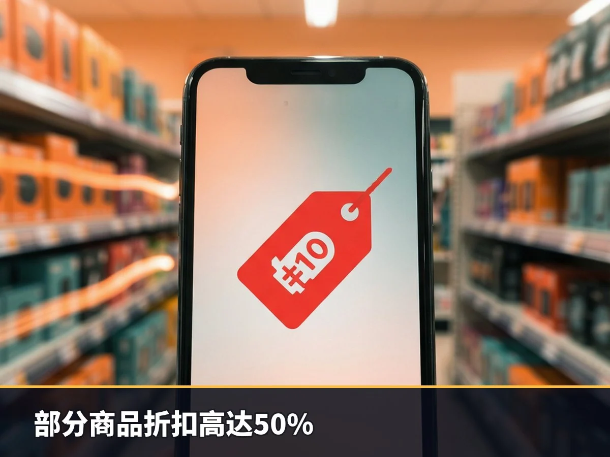 部分商品折扣高达50%
