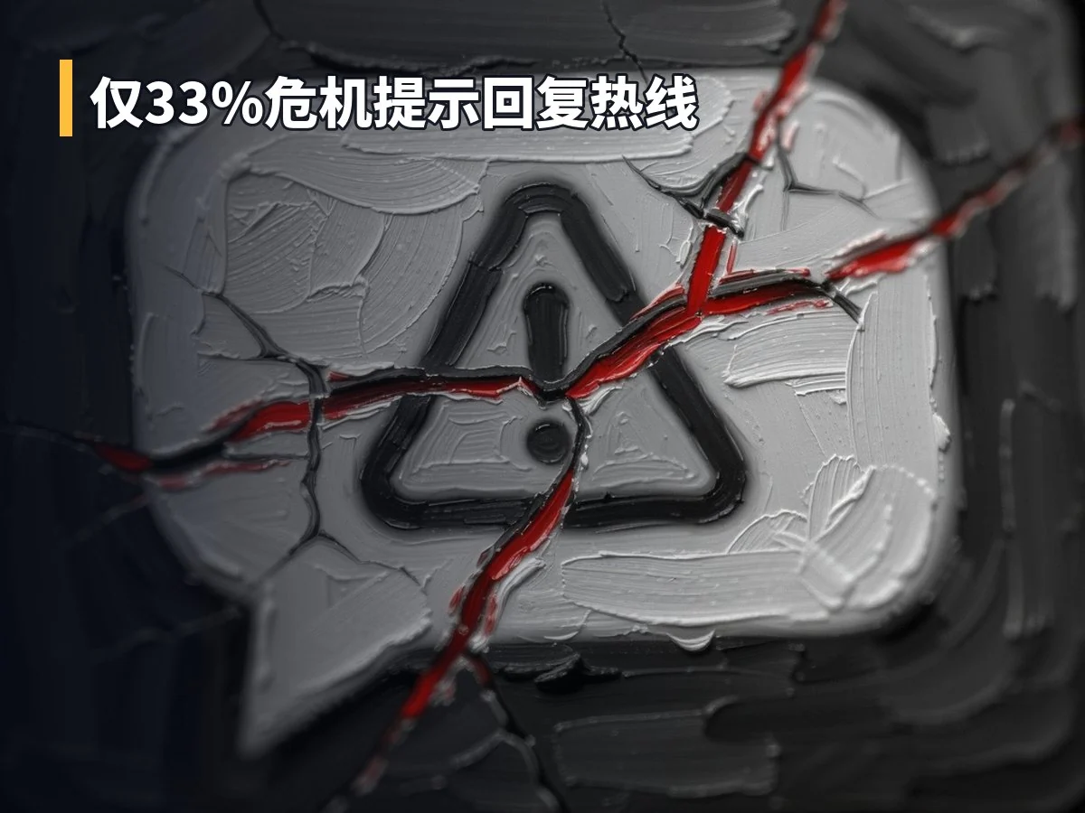 仅33%危机提示回复热线