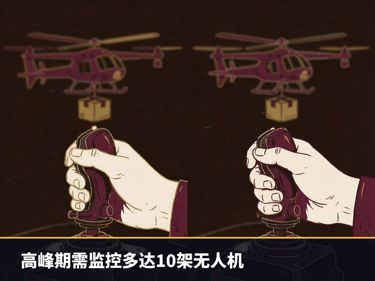 高峰期需监控多达10架无人机