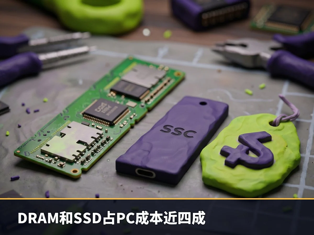 DRAM和SSD占PC成本近四成
