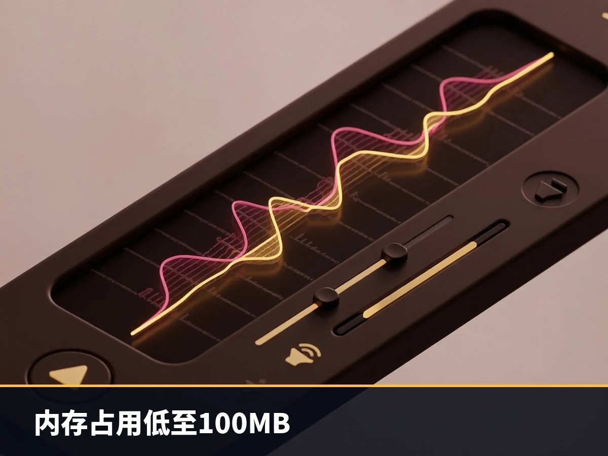 内存占用低至100MB