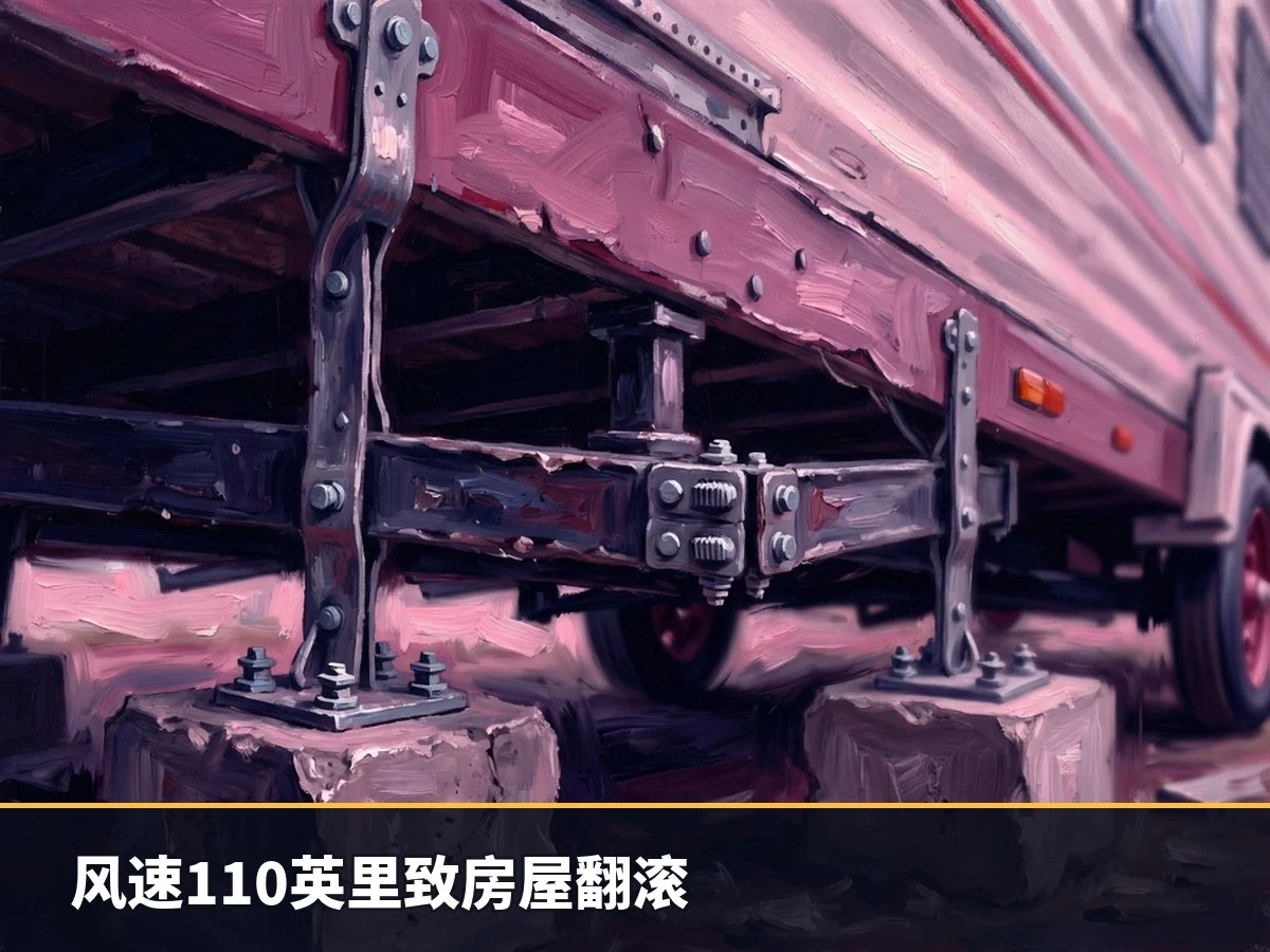 风速110英里致房屋翻滚