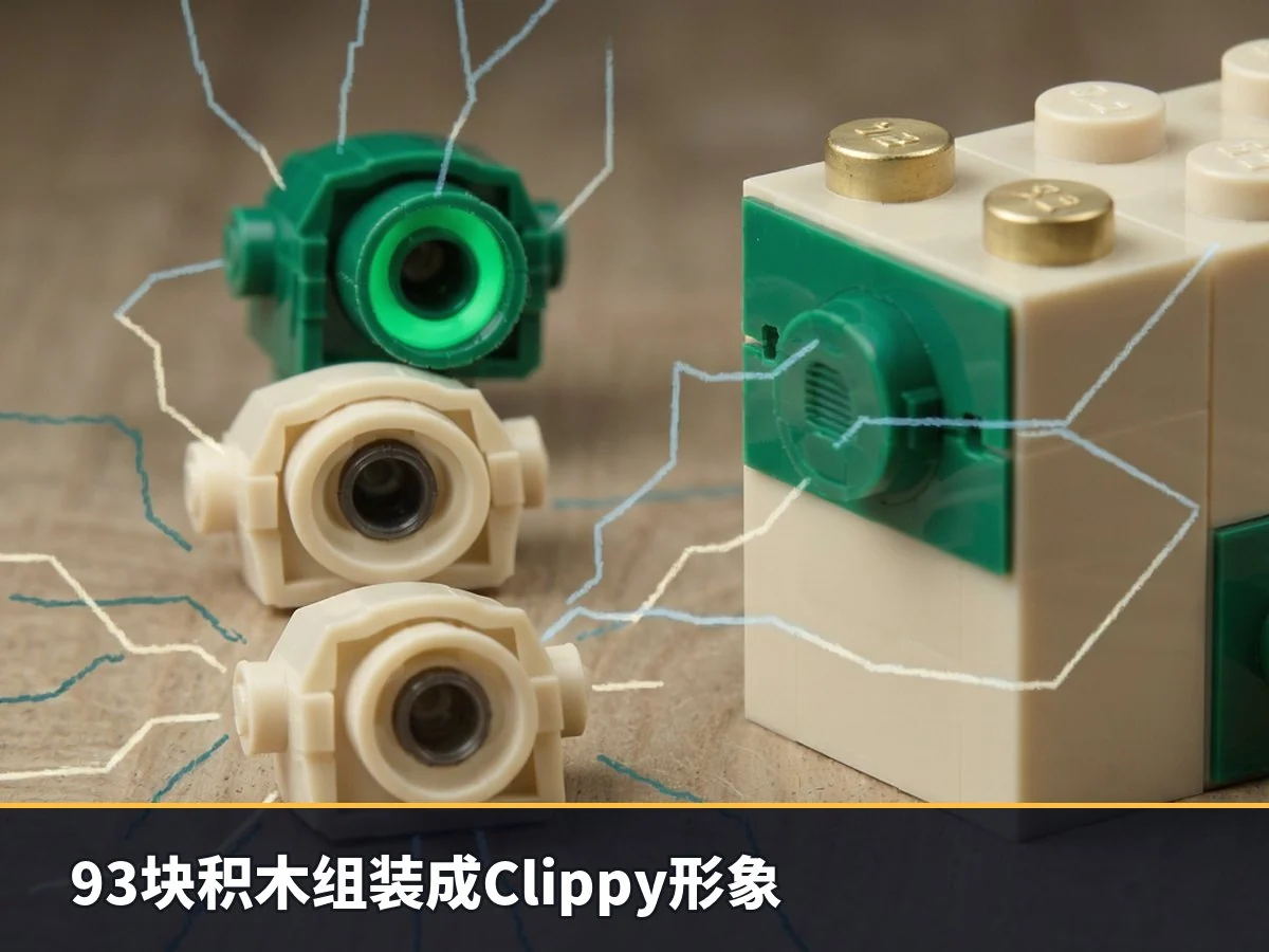 93块积木组装成Clippy形象