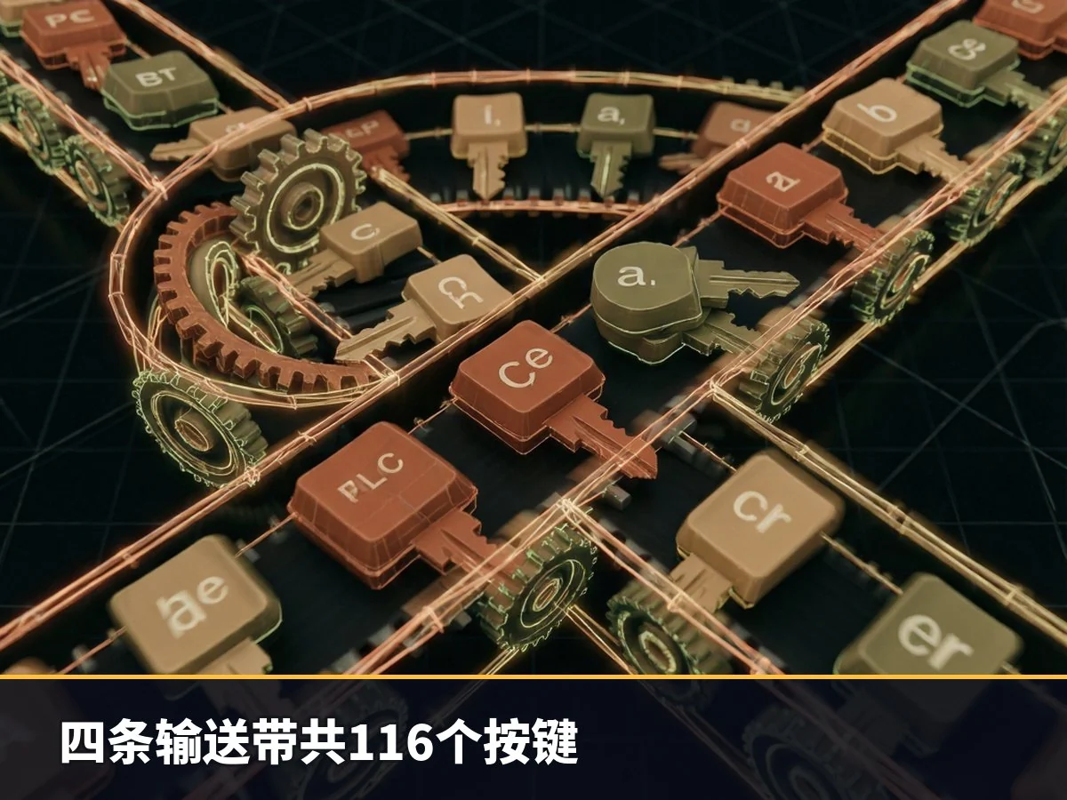 四条输送带共116个按键