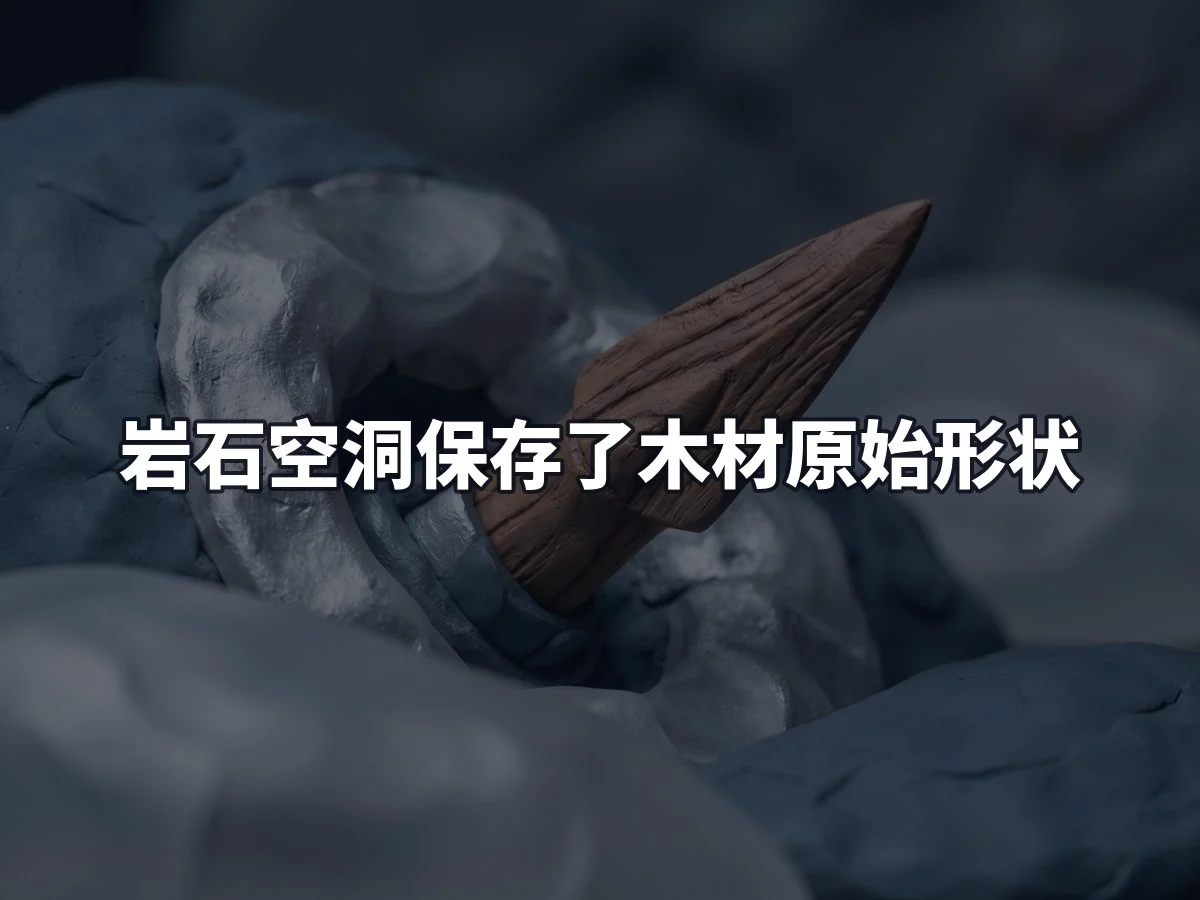 岩石空洞保存了木材原始形状