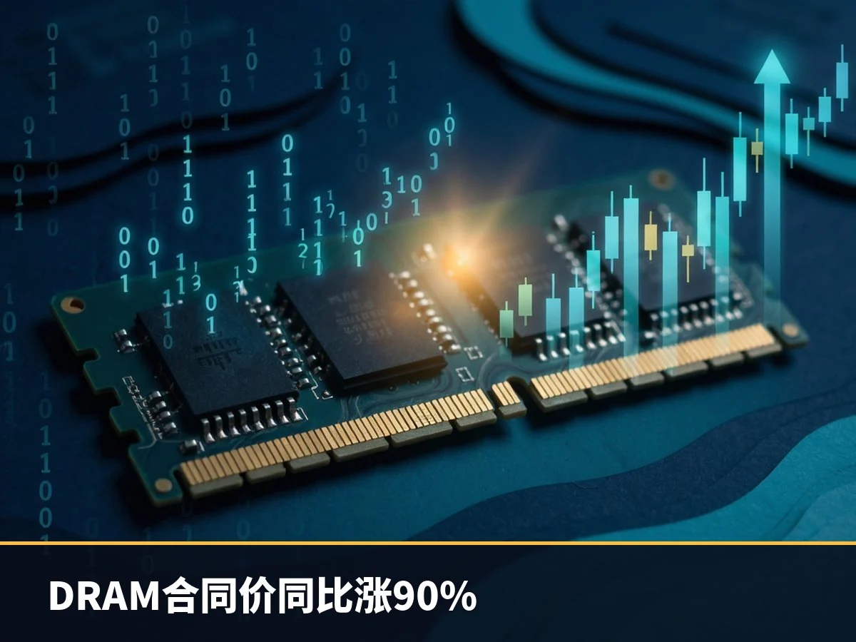 DRAM合同价同比涨90%