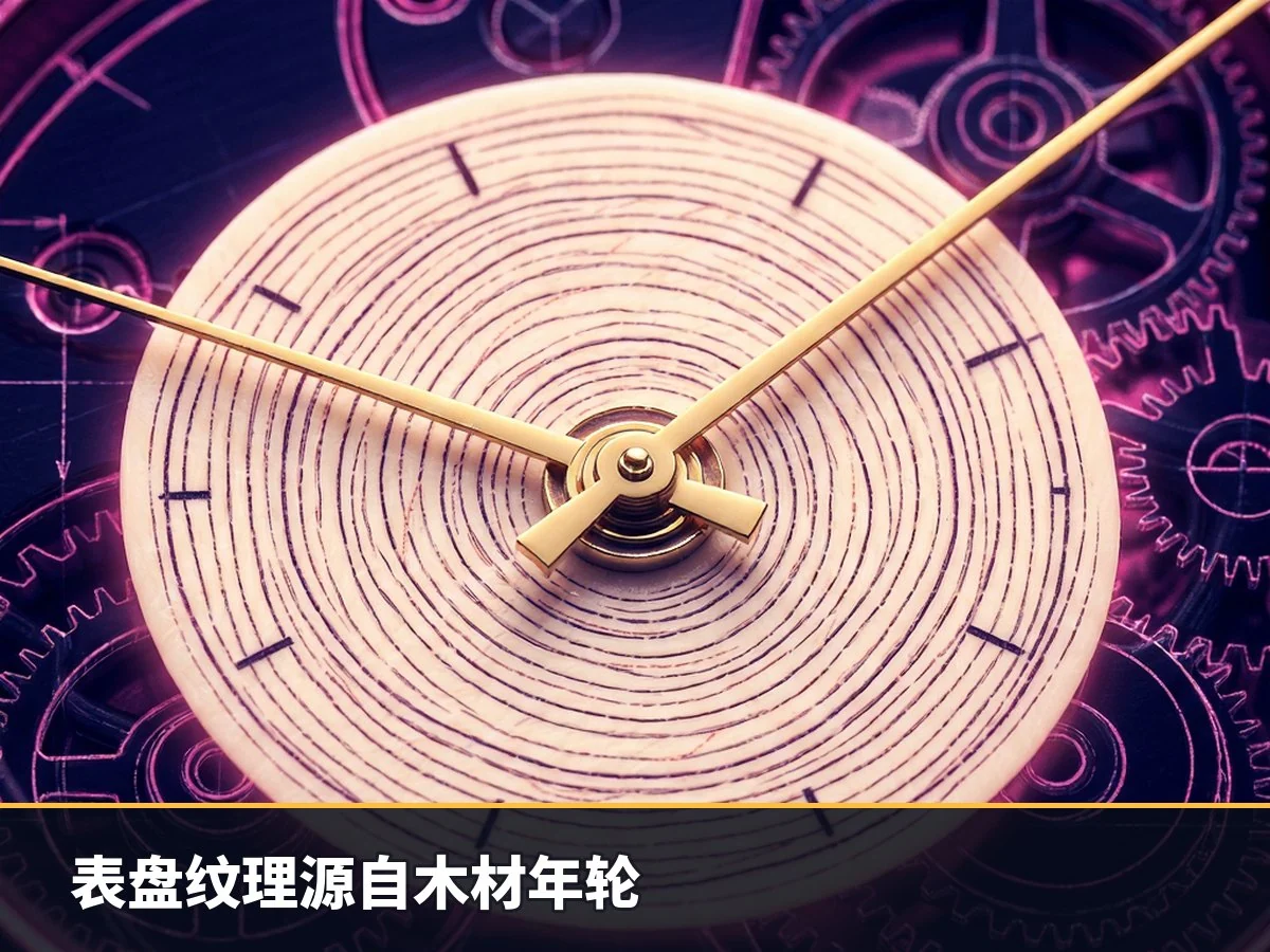 表盘纹理源自木材年轮
