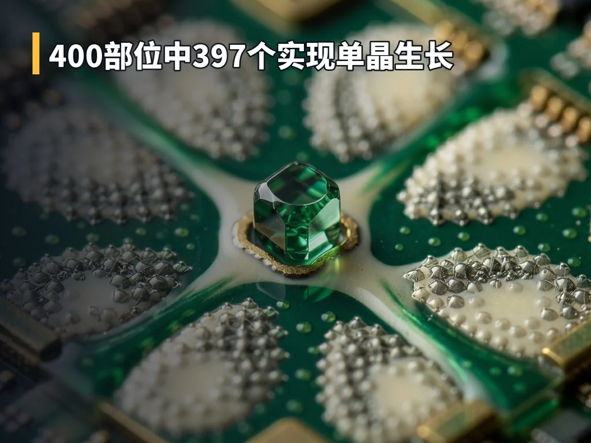 400部位中397个实现单晶生长