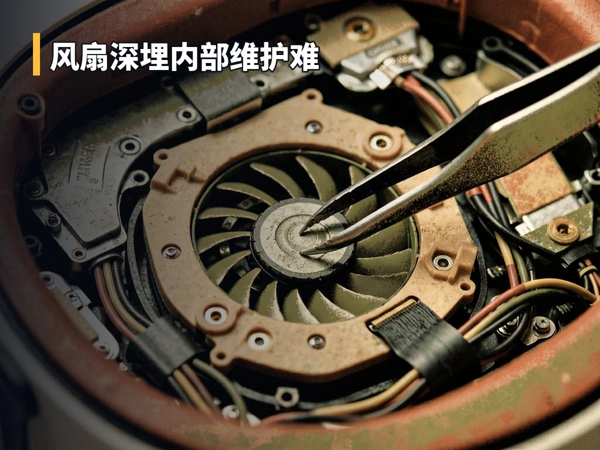 风扇深埋内部维护难