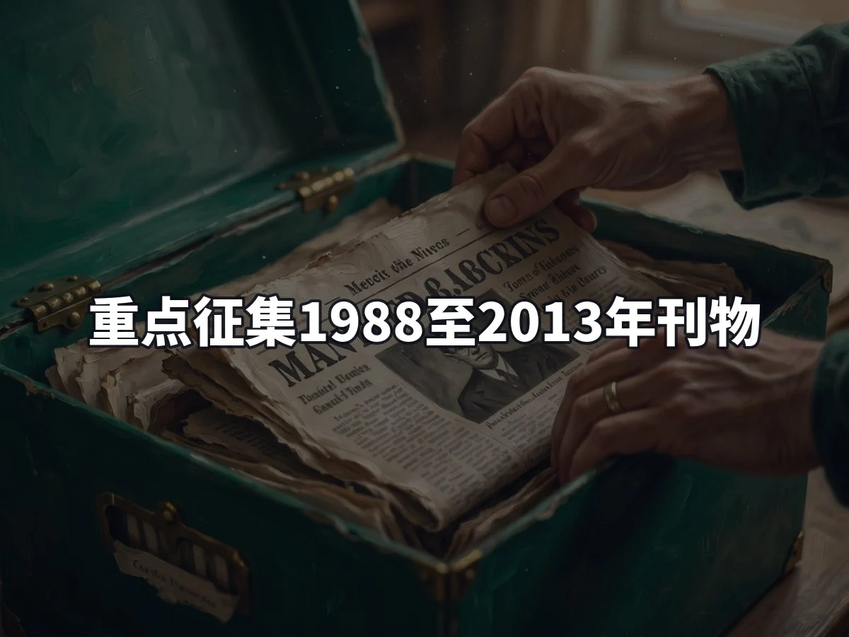 重点征集1988至2013年刊物