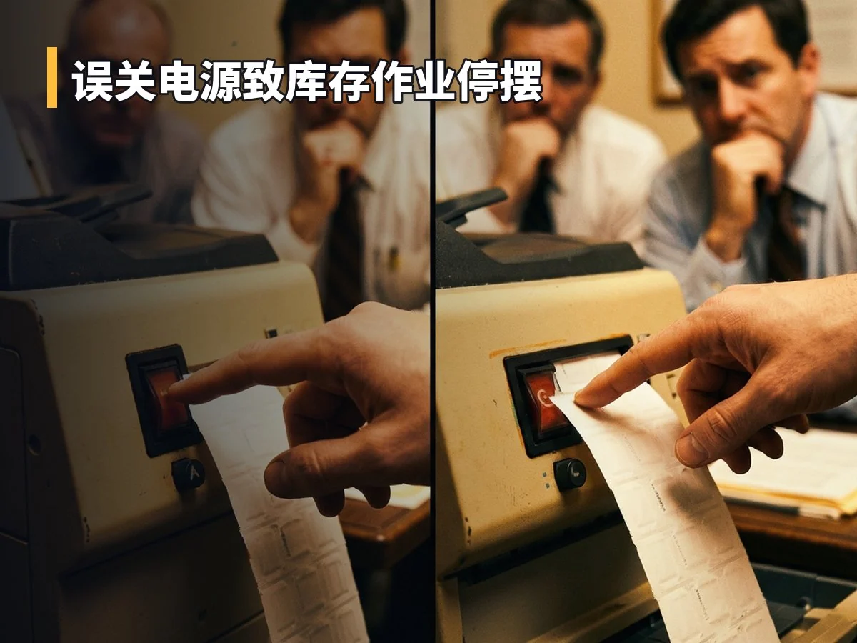 误关电源致库存作业停摆