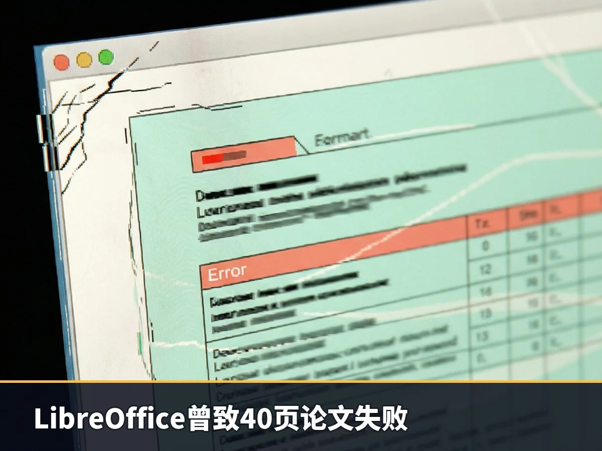 LibreOffice曾致40页论文失败