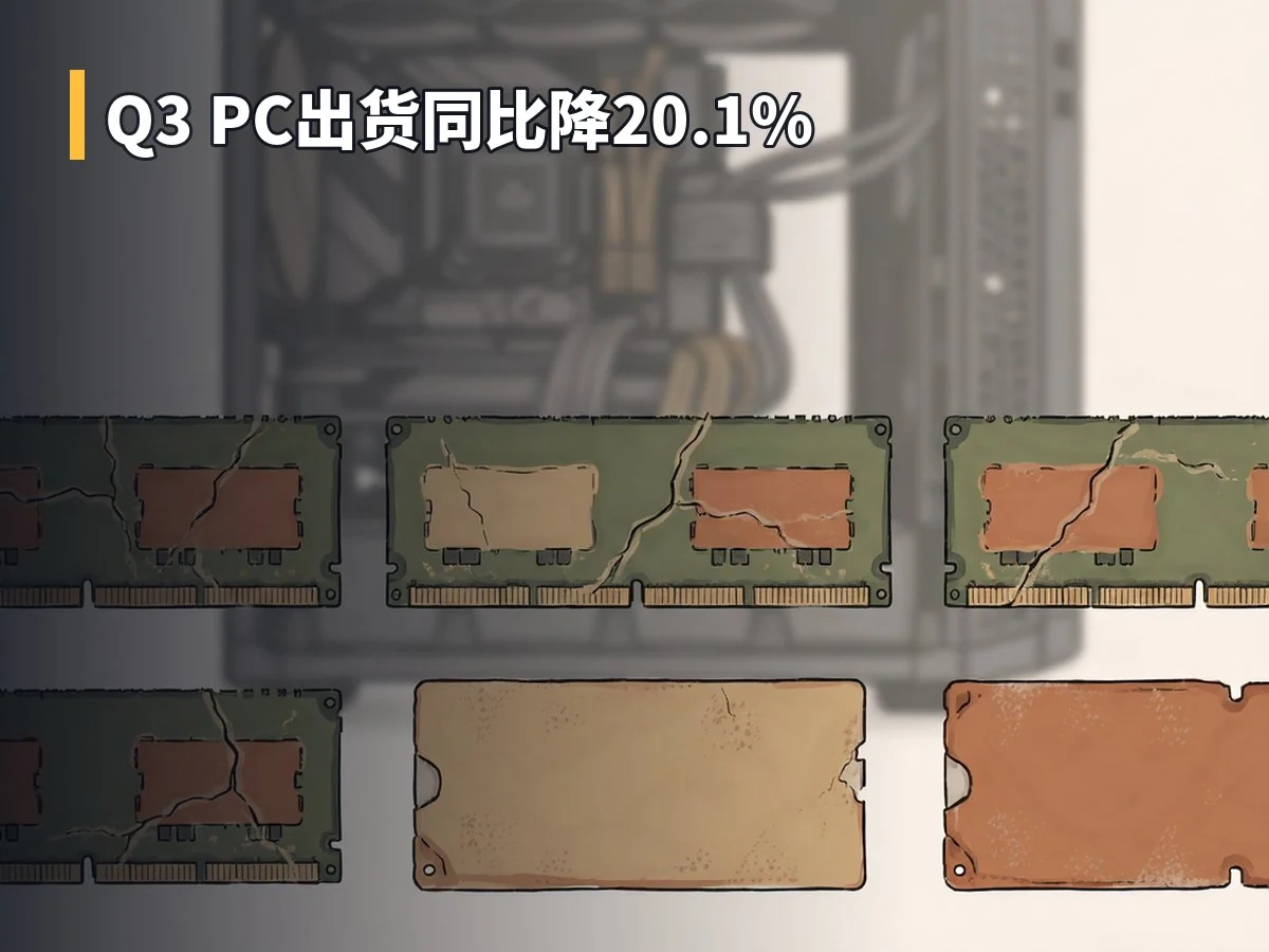 Q3 PC出货同比降20.1%