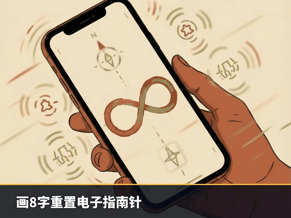 画8字重置电子指南针